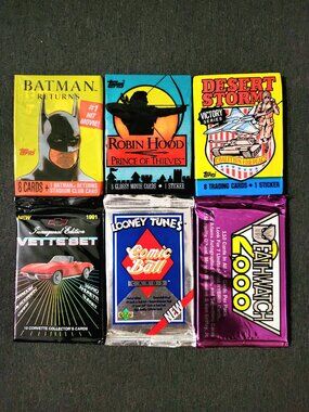 Sealed Packs of 1990s Vintage Trading Cards
